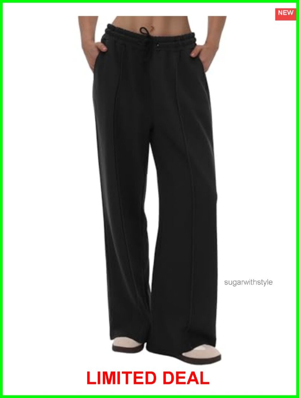 Wide Leg Sweatpants High Waisted Pleated Lounge Pants